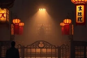 《玻璃塔谜案》剧集封面，通体玻璃幕墙的高塔在阴天矗立